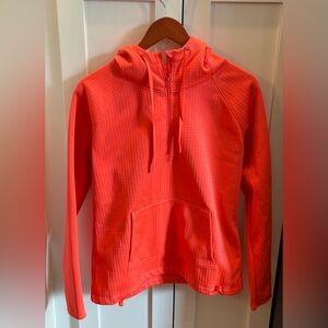 Athleta Atmosphere Anorak Neon Orange Half Zip Sweater Size Small